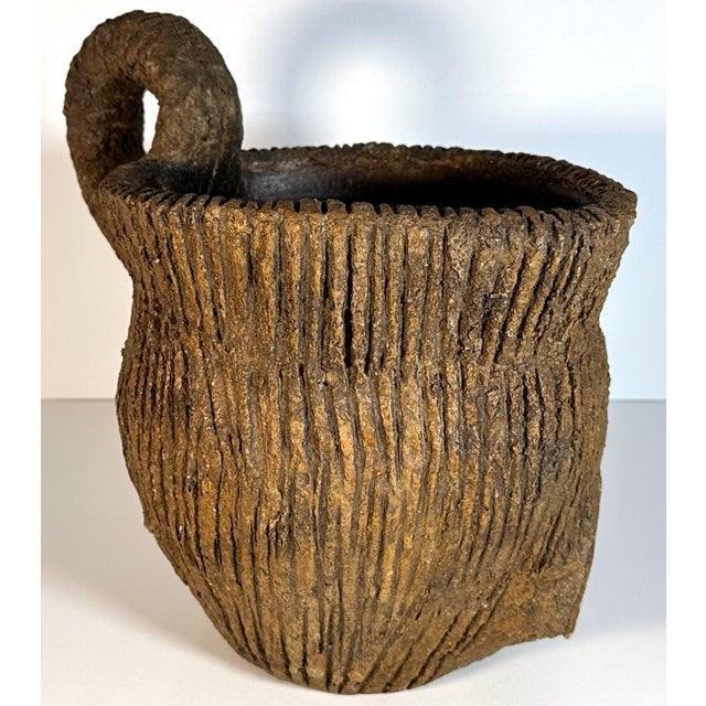 Folk Art Folk Art Sewer Tile Tree Stump Jug: Handcrafted 20th Century Pottery For Sale - Image 3 of 10