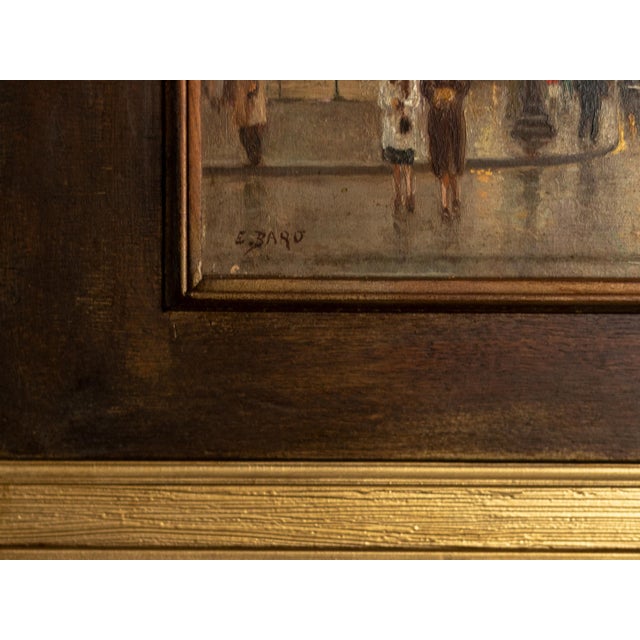 Paris Scene, Arc de Triomphe, Oil Painting on Platex, 20th Century, Framed For Sale - Image 6 of 8