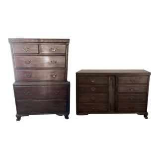 1946 Chippendale Reproduction Chest of Drawers, Bureau. For Sale