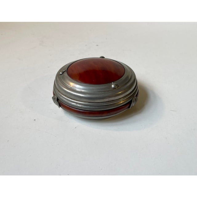 Antique Trinket Jar in Pewter by Christian R. Kunst, 1900s For Sale - Image 6 of 6