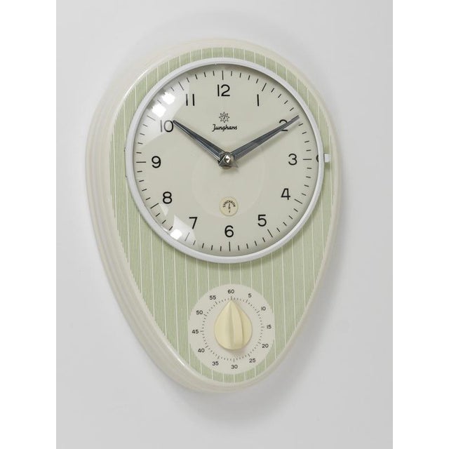 Glass Mid-Century Wall Clock & Timer in the style of Striped Max Bill from Junghans, Germany, 1960s For Sale - Image 7 of 17