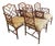 Set of 4 Vintage Faux Bamboo Chippendale Style Armchairs For Sale