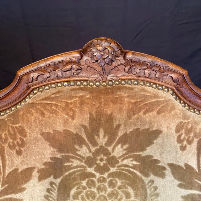 French Louis XV Carved Armchairs With Cut Velvet Mohair -Set of 4 For Sale - Image 14 of 16