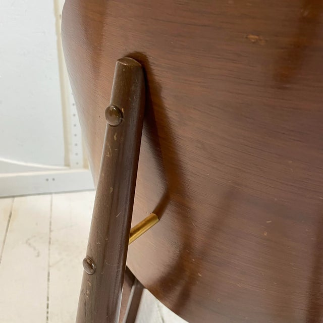 Mid Century Kodawood Rocking Chair in Black Vinyl, Unmarked For Sale - Image 11 of 13