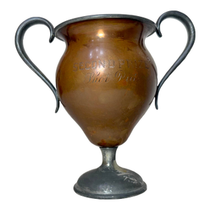 Antique 19th Century Hand Engraved Bronze Pewter Shot Put Award Trophy Urn Prize