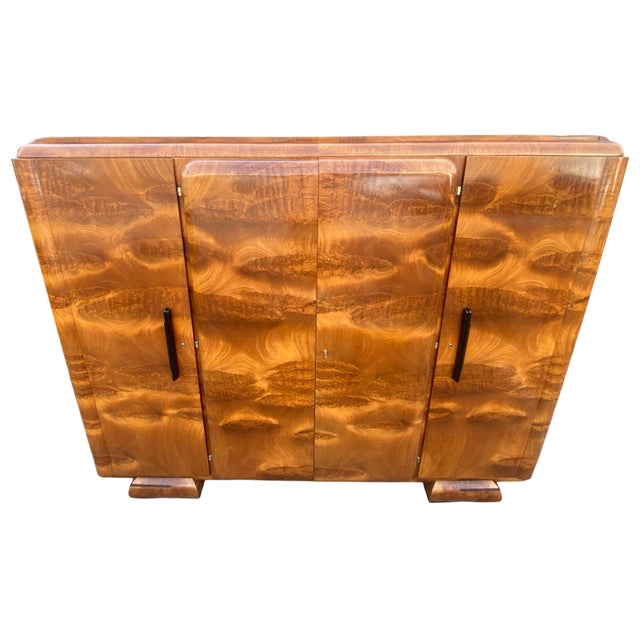 Art Deco 4 Door Wardrobe, 1930s For Sale - Image 4 of 16