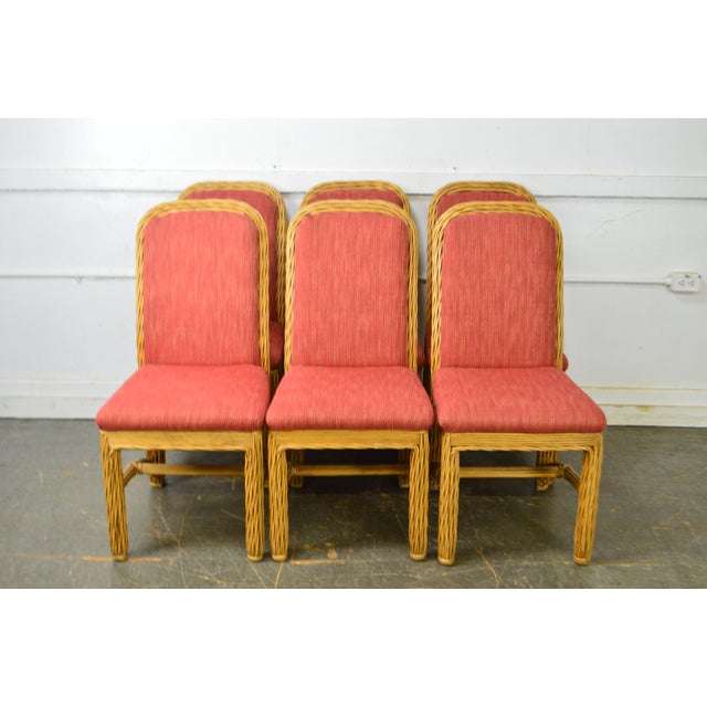 Braxton Culler Wicker Glass Top Table & 6 Chairs Dining Set Chairish