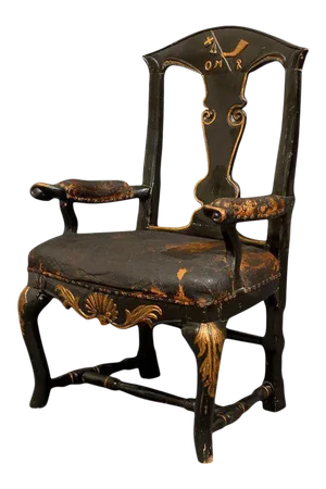Antique Swedish Baroque Captain's Arm Chair Circa 1750
