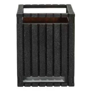 Waste Bin in Black Shagreen by R&y Augousti For Sale