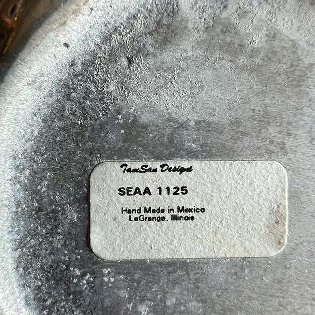 Hollywood Regency Late 20th Century Hollywood Regency Round Silver Metal Clam Shell Serving Bowl, Made in Mexico For Sale - Image 3 of 4