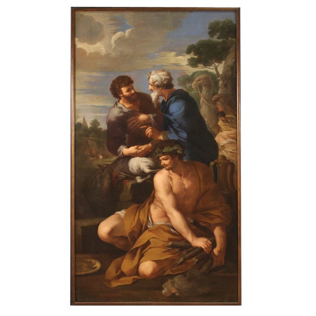 Italian Artist, The Alliance of Jacob and Laban, 1650, Oil on Canvas, Framed For Sale