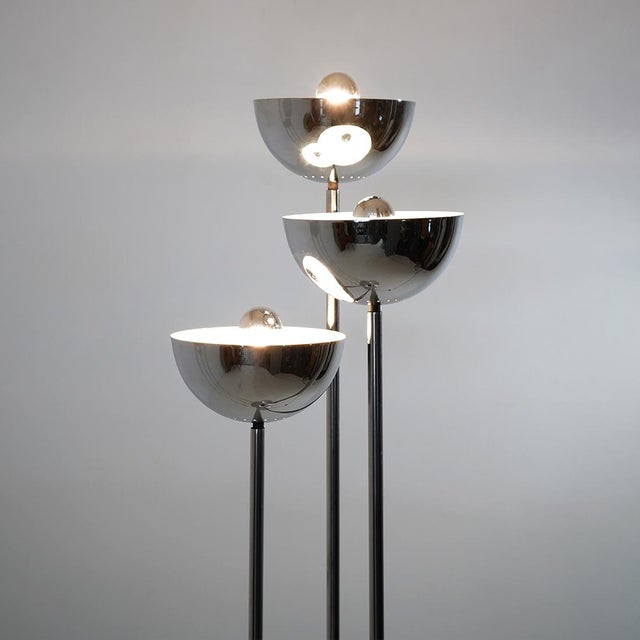 Silver 3-Stem Floor Lamp from Lamperti, 1970s For Sale - Image 8 of 16