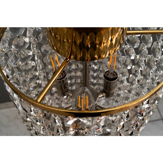 Crystal and Brass Chandelier from Bakalowits & Söhne, Vienna, 1950s For Sale - Image 13 of 18