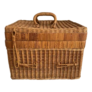 Antique French Rattan Trunk