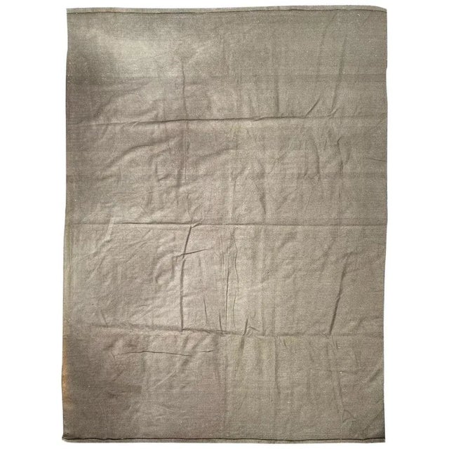 Vintage Indian Modern Khaki Color Flat Rug For Sale - Image 12 of 12