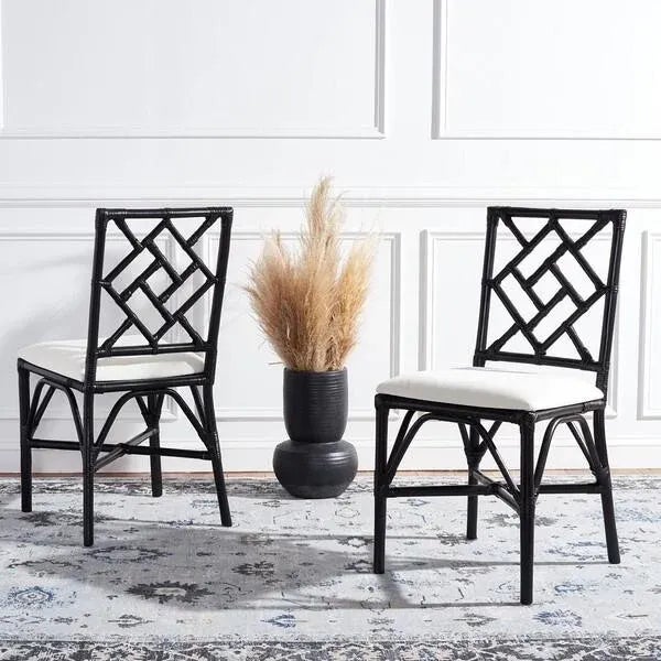 Contemporary Bhumi Accent Chair with Cushion - Black/White, Set of 2 For Sale - Image 3 of 11