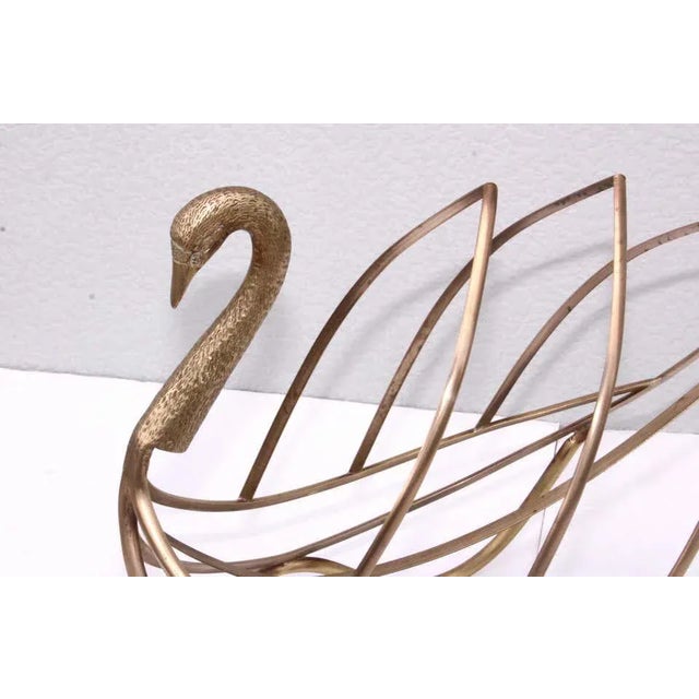 Copper Maison Jansen Brass Magazine Holder For Sale - Image 8 of 13