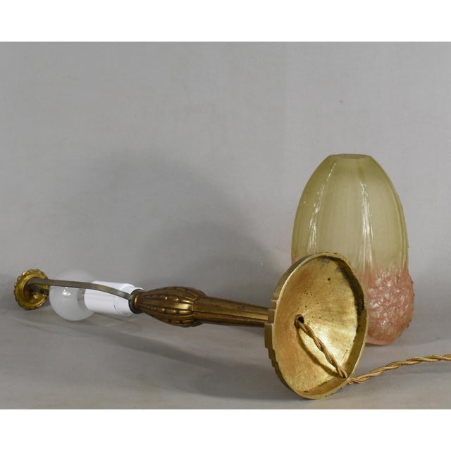 French Art Deco Lamp by Hettier Et Vincent & Muller Freres - 1920s France For Sale - Image 12 of 14