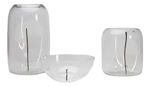 Shells Glass Vases, 1970s, Set of 3