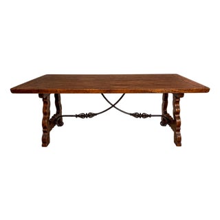 19th Century Spanish Trestle Dining Table For Sale