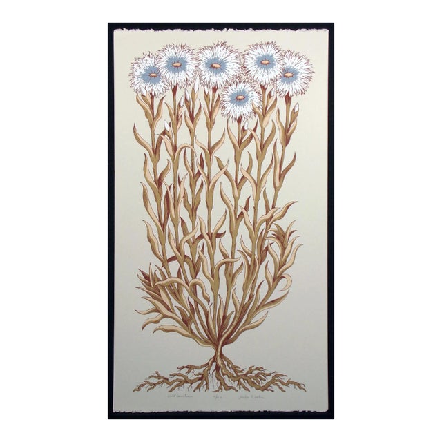 Jules Roch "Wild Carnations" Hand Signed Limited Edition Fine Art Serigraph For Sale