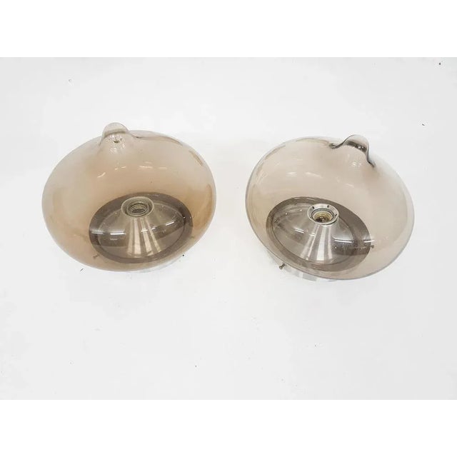 Dop Ceiling or Wall Lights in Glass from Dijkstra, Netherlands, 1960s, Set of 2 For Sale - Image 4 of 4