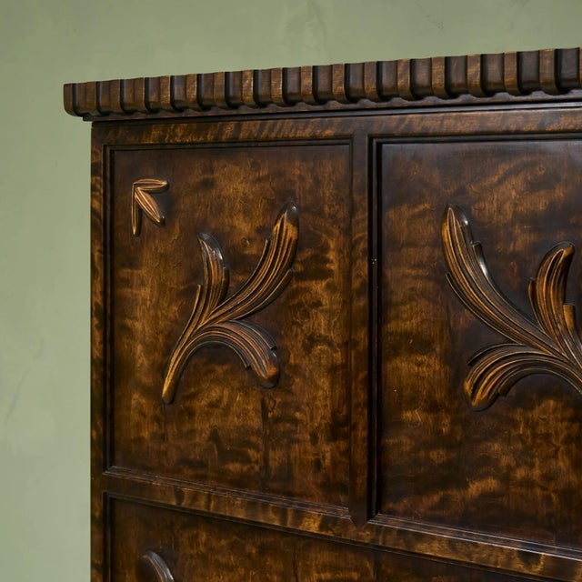 Cabinet with Decorative Carvings in Stained Birch by Axel Einar Hjorth for A.B. Svenska Möbelfabrikerna Bodafors, 1920s-1930s For Sale - Image 6 of 13