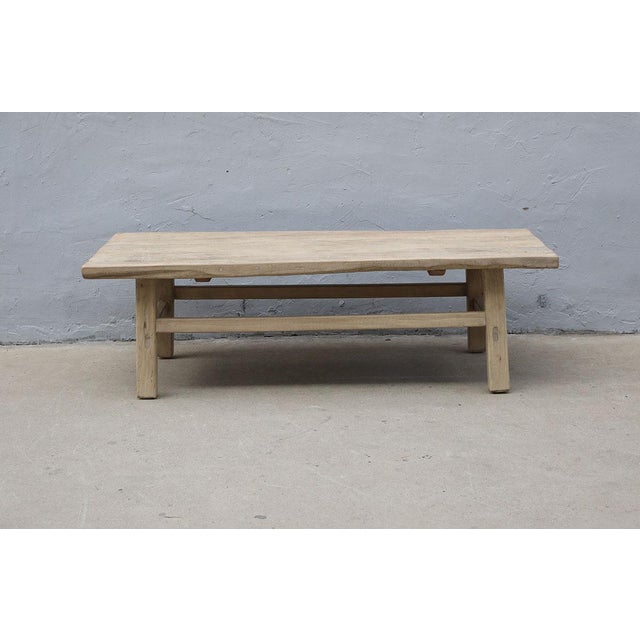 Farmhouse Vintage Bleached Elm Coffee Table For Sale - Image 3 of 3