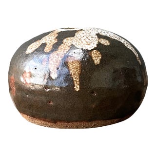 Vintage Drip Glaze Ceramic Vessel For Sale