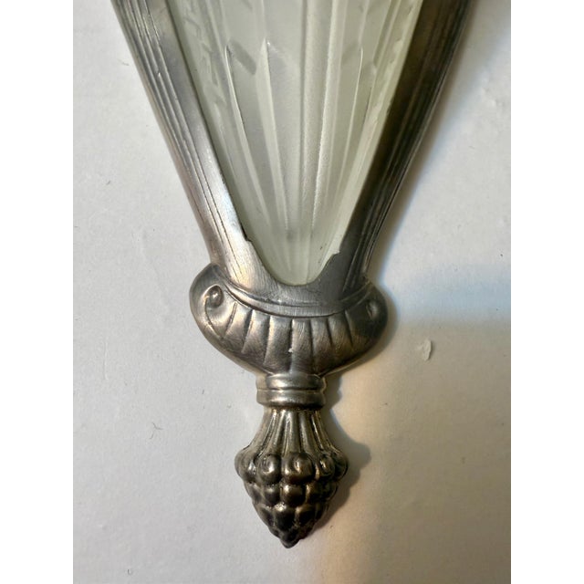 1920s Pair of French Art Deco Geometric Sconces Signed by Schneider For Sale - Image 9 of 11