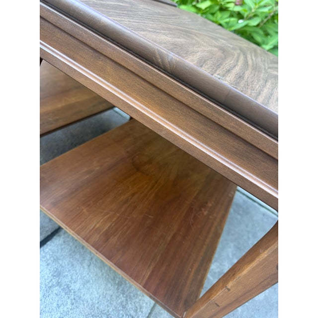 Brown 1960s Mersman Mid-Century Modern Walnut Two-Tier End Tables - A Pair For Sale - Image 8 of 17