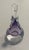 Lovely purple / clear teardrop style perfume bottle with stopper. Signed by Mary Angus 1986.