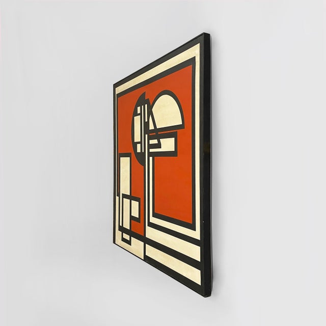 Giuseppe Minoretti, Italian Modern Geometric Painting, 1970, Acrylic For Sale - Image 3 of 17