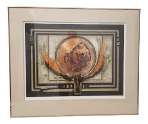 Jb Thompson "Photon" Mixed Media Etching W/ Copper and Aquatint Limited Edition C. 1970s