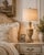 Contemporary Late 20th Century Belgian French Provincial Turned Urn Table Lamps With Linen Drum Shades - a Pair For Sale - Image 3 of 3