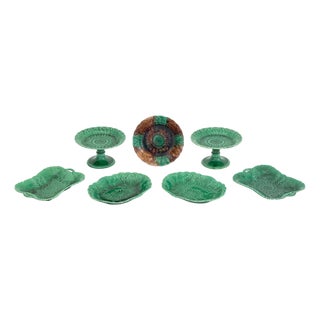 Wedgwood Sunflower Majolica Tableware, 7 Pieces For Sale