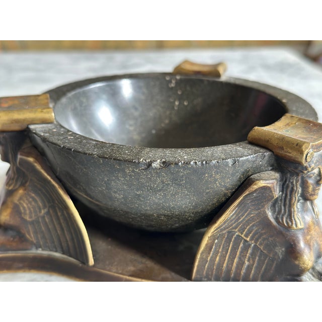 Early 20th Century Bronze and Serpentine Ashtray attributed to Albin Müller, 1920s For Sale - Image 4 of 15
