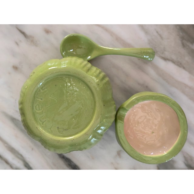 MOS26damageVintage Studio Art Artichoke Motif Condiment Server For Sale In Seattle - Image 6 of 11