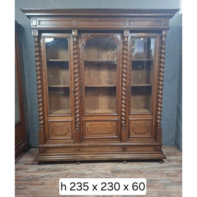 Louis XIII Style Oak Bookcase, 19th Century For Sale - Image 9 of 10