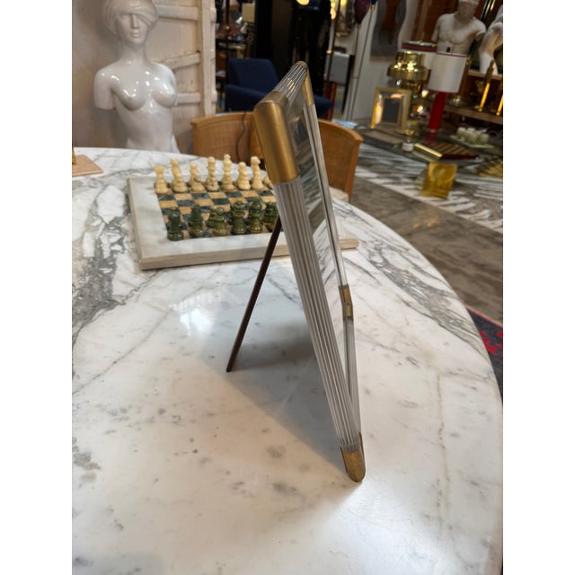 Italian Mid-Century Brass and Lucite Picture Frame, 1970s For Sale - Image 4 of 7