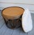 Mid 20th Century Vintage Bamboo Rattan Round Stool Ottoman With Cushion For Sale - Image 5 of 6
