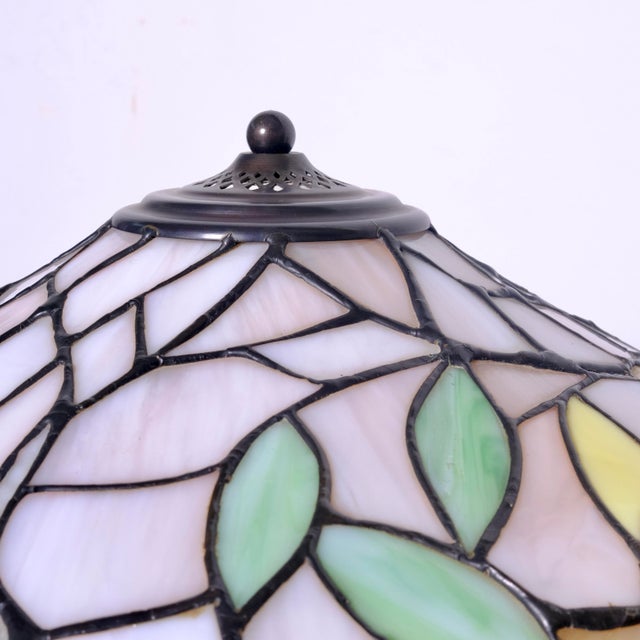 Green Tiffany-Style Table Lamp, Italy, 1990s For Sale - Image 8 of 18
