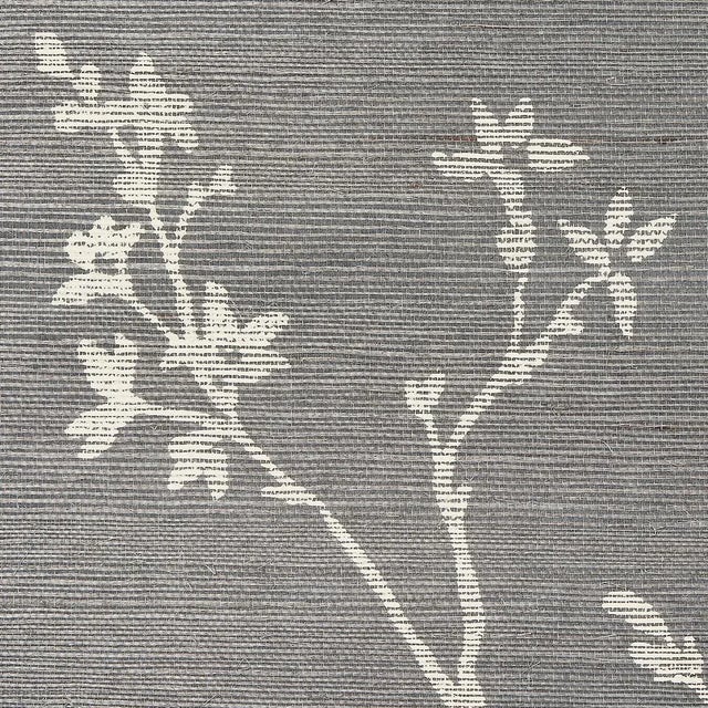 Contemporary Schumacher Twiggy Sisal Wallpaper in Charcoal For Sale - Image 3 of 4