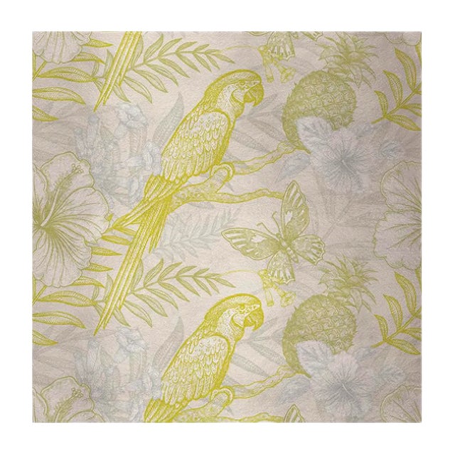 Parrots 5 Fabric Wall Covering by Chiara Mennini for Midsummer-Milano For Sale