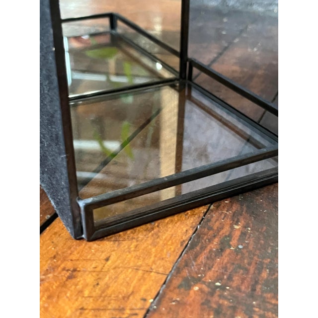Contemporary Vintage Style Mirrored Display Box With Glass Bottom For Sale - Image 3 of 8
