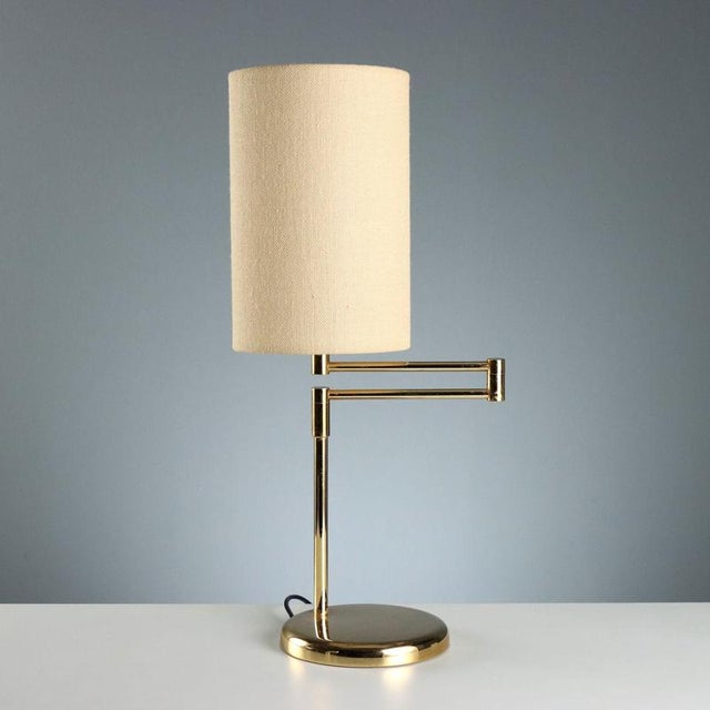 Vintage Table Lamp in Metal and Fabric, Italy, 1980s For Sale - Image 9 of 10