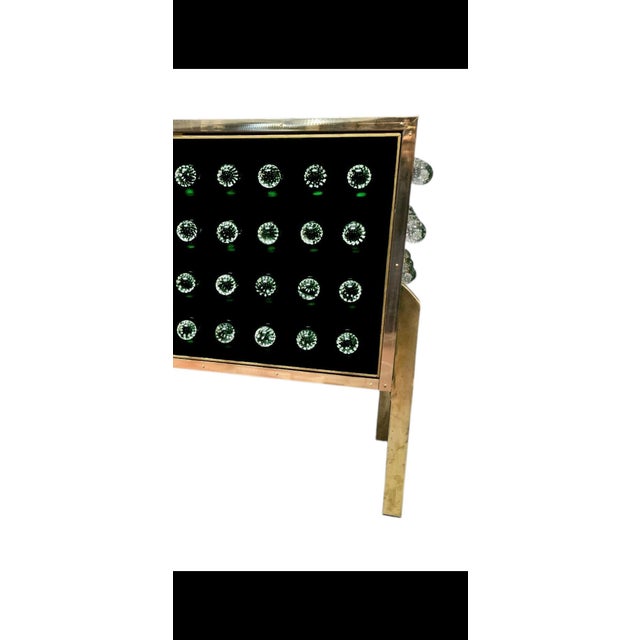 Brass & Murano Glass Sideboard with 120 Fused Bubble Spheres — Made in Italy A sculptural and luminous statement piece...