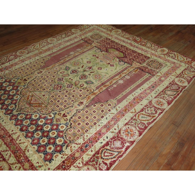Antique Zabihi Collection Turkish Ghiordes Scroll Rug - 6'6" x 8'6" For Sale In New York - Image 6 of 10