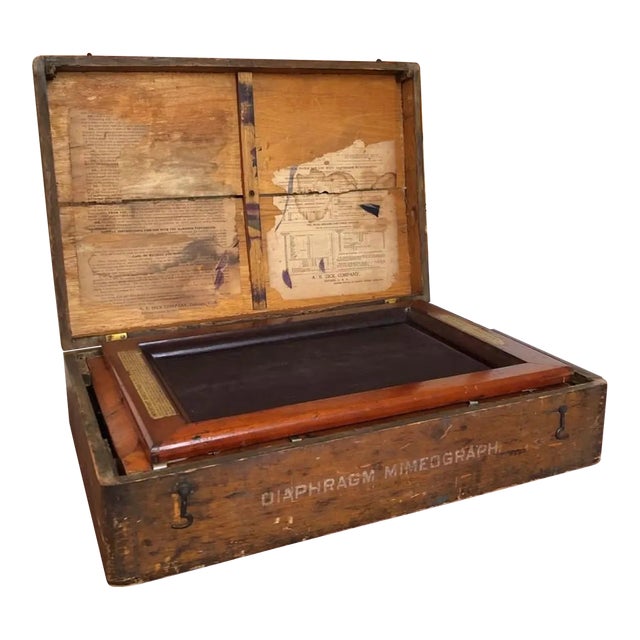 Antique 1899 a.b. Dick No. 61 Edison Mimeograph Machine, Solid Oak W *All Parts* For Sale