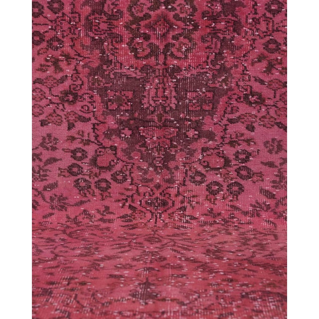 1970s Vintage Turkish Oushak Handmade Wool Cotton Pink Area Rug For Sale In San Francisco - Image 6 of 11